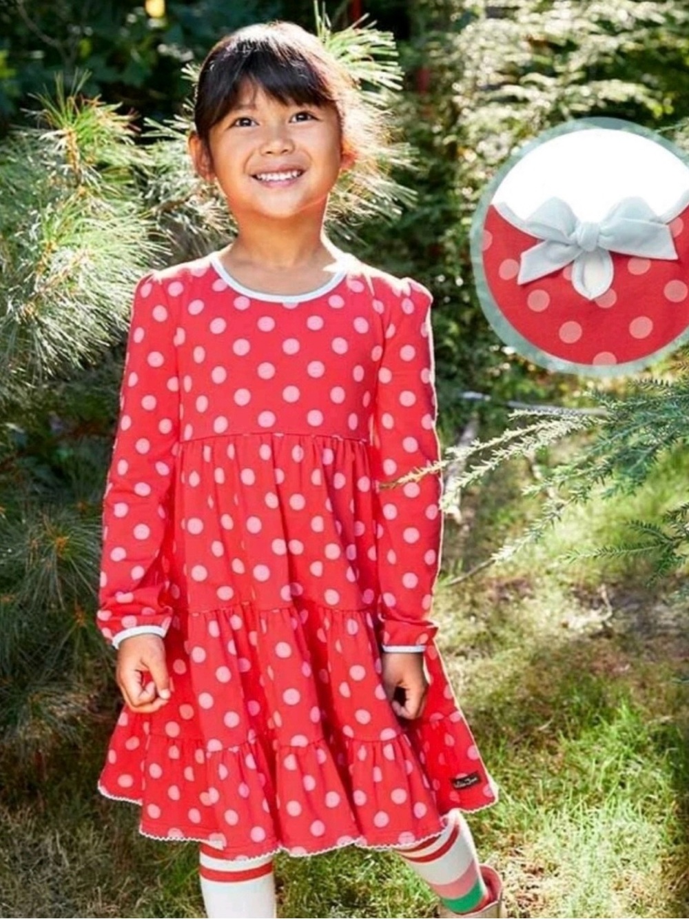 Matilda Jane Red Polka Dot Wonderment The One I Want Long-Sleeve Tiered Dress